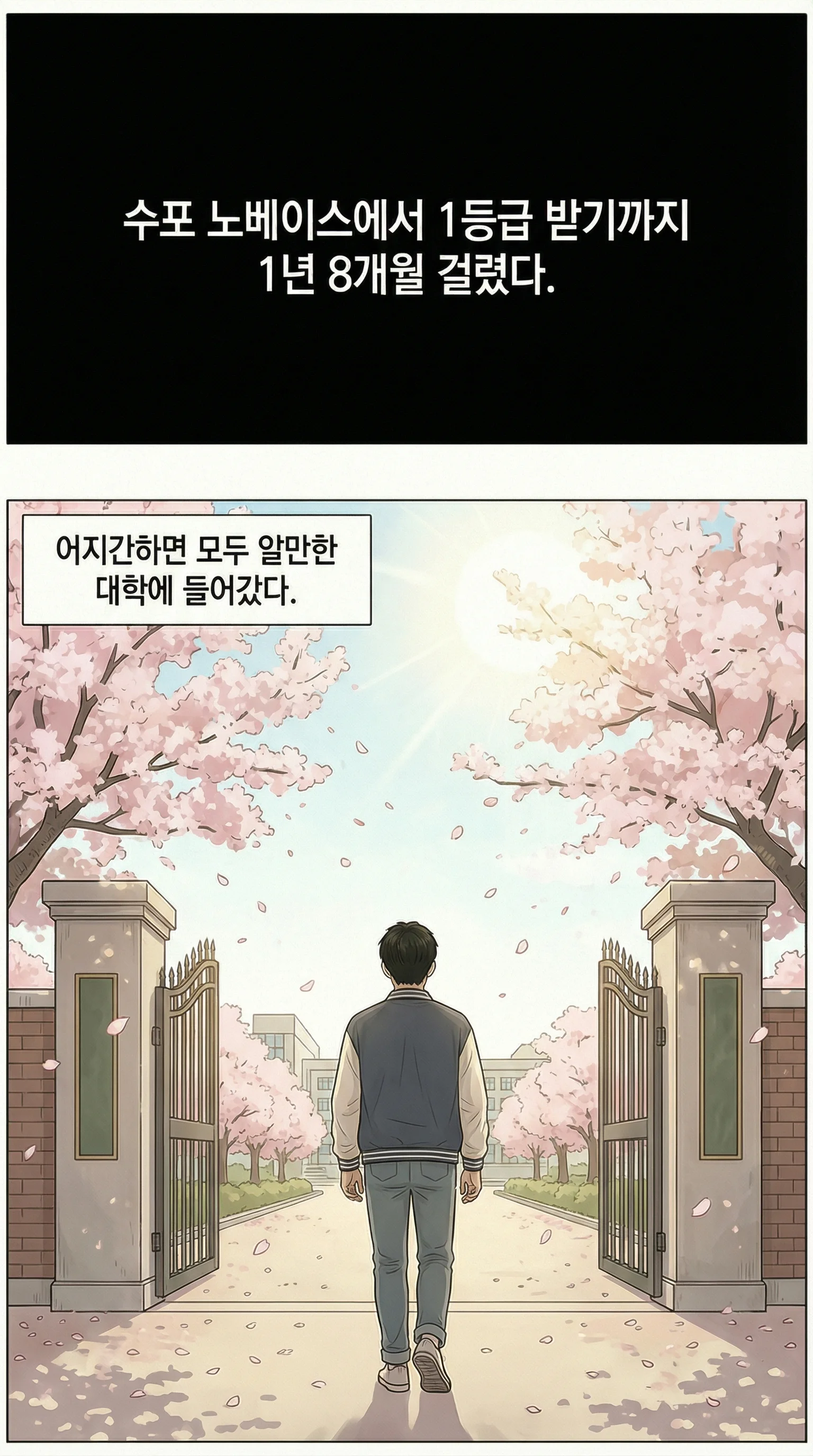 수포에서 1등급까지 1년 8개월, 대학 입학